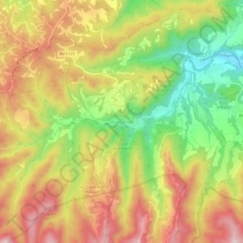 Marganell topographic map, elevation, terrain