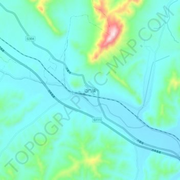 Bianmen topographic map, elevation, terrain