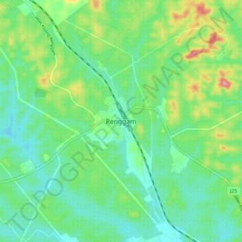 Renggam topographic map, elevation, terrain