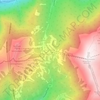 Katschberg topographic map, elevation, terrain