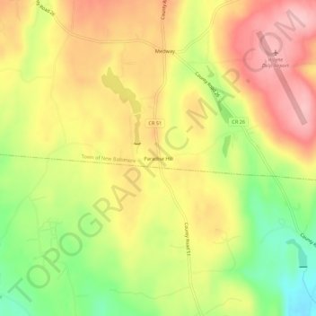 Paradise Hill topographic map, elevation, terrain