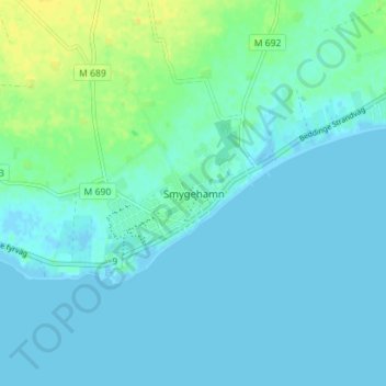 Smygehamn topographic map, elevation, terrain