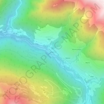 Aubert topographic map, elevation, terrain