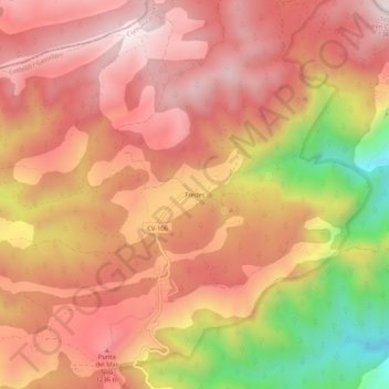 Fredes topographic map, elevation, terrain