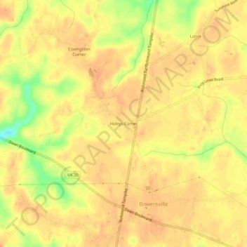 Haleys Corner topographic map, elevation, terrain