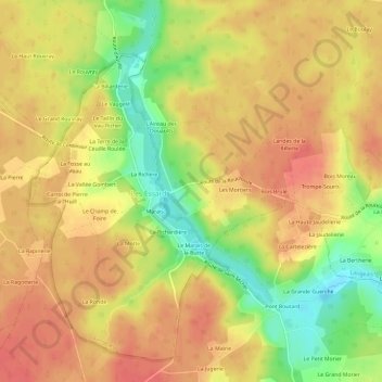 L'Aunay Briquart topographic map, elevation, terrain