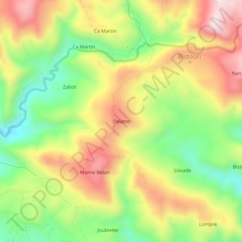 Delatre topographic map, elevation, terrain
