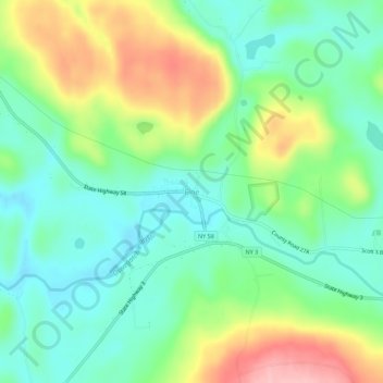 Fine topographic map, elevation, terrain
