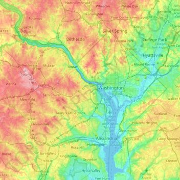 Arlington topographic map, elevation, terrain