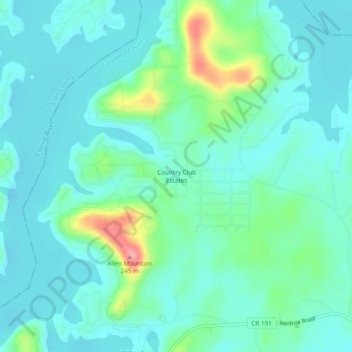 Country Club Estates topographic map, elevation, terrain