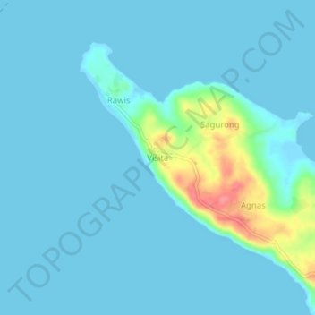 Visita topographic map, elevation, terrain