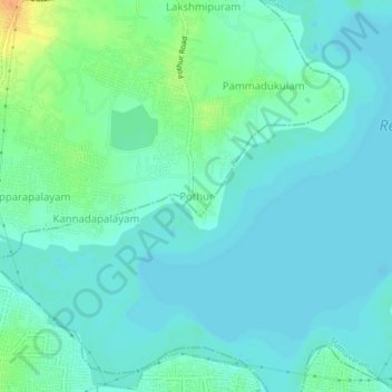 Pothur topographic map, elevation, terrain