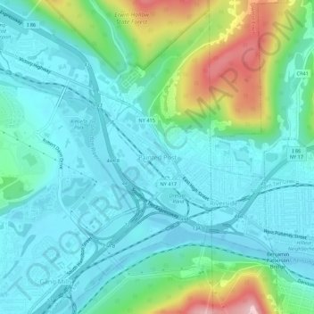 Painted Post topographic map, elevation, terrain