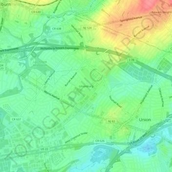 Unionburg topographic map, elevation, terrain