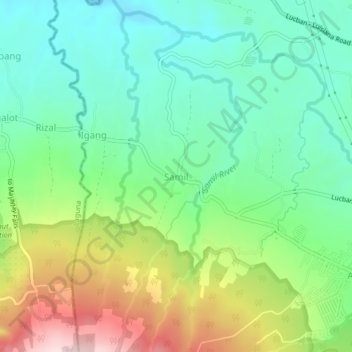 Samil topographic map, elevation, terrain