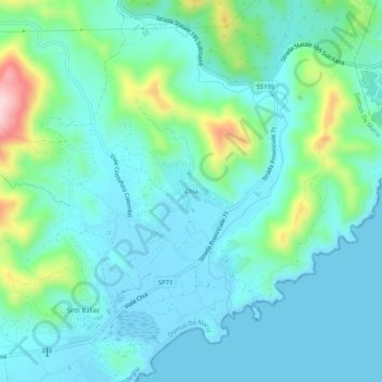 Chia topographic map, elevation, terrain