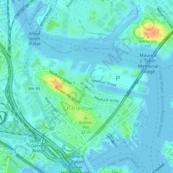 Bunker Hill topographic map, elevation, terrain