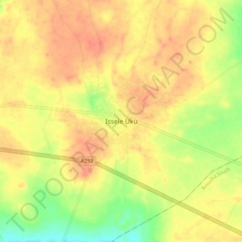 Issele Uku topographic map, elevation, terrain
