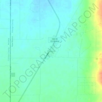 Rodeo topographic map, elevation, terrain