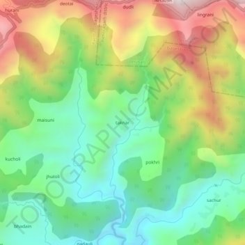taknar topographic map, elevation, terrain
