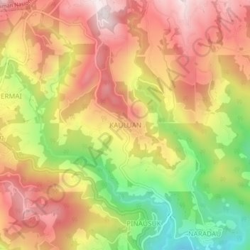KAULUAN topographic map, elevation, terrain
