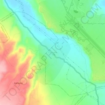 Ichgam topographic map, elevation, terrain