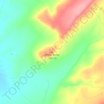 White Butte topographic map, elevation, terrain