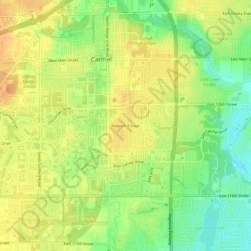 Newark Village topographic map, elevation, terrain