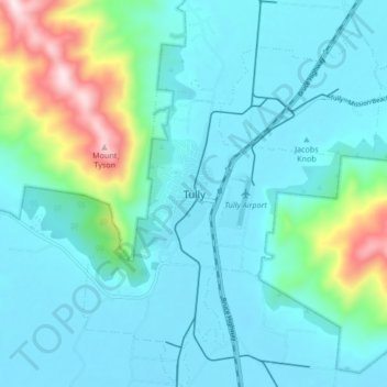 Tully topographic map, elevation, terrain