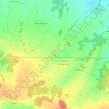 Joué topographic map, elevation, terrain