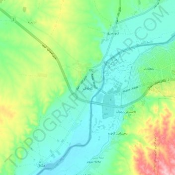 Kalak topographic map, elevation, terrain