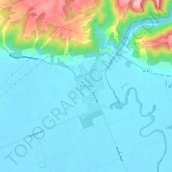 Outram topographic map, elevation, terrain