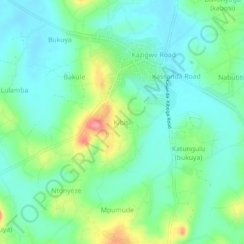 Kibisi topographic map, elevation, terrain