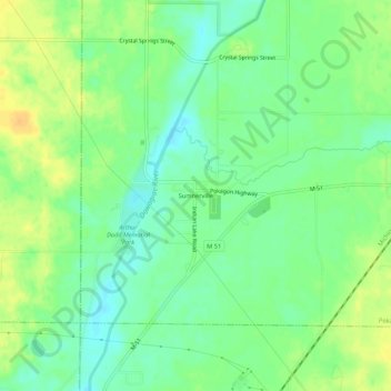 Sumnerville topographic map, elevation, terrain