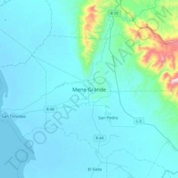 Mene Grande topographic map, elevation, terrain