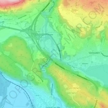 Seebach topographic map, elevation, terrain