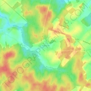 Echevanne topographic map, elevation, terrain