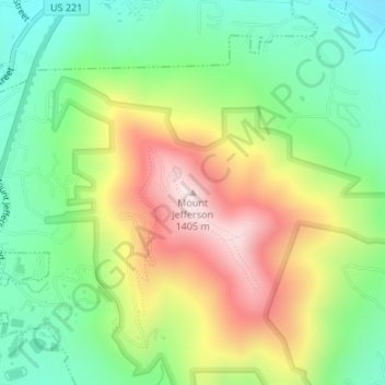 Mount Jefferson topographic map, elevation, terrain
