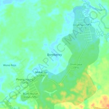 Bomberay topographic map, elevation, terrain