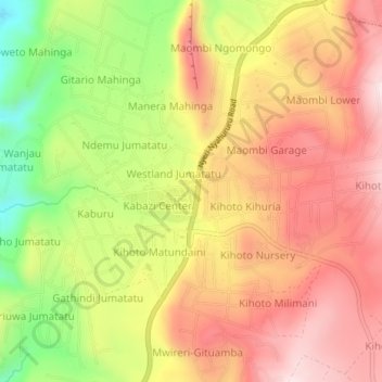 Westland topographic map, elevation, terrain
