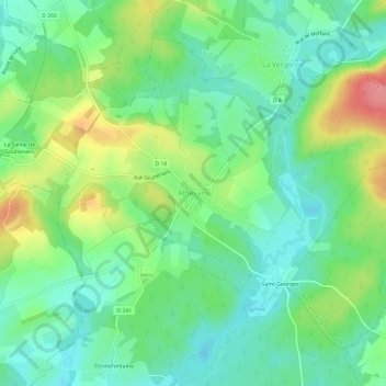 Athesans topographic map, elevation, terrain