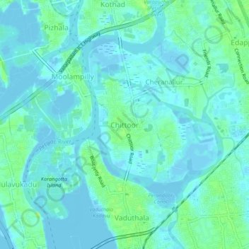 Chittoor topographic map, elevation, terrain
