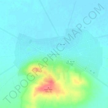 Yeniceoba topographic map, elevation, terrain