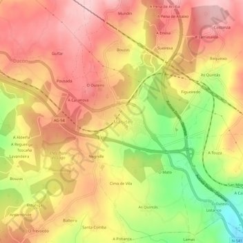 Maside topographic map, elevation, terrain