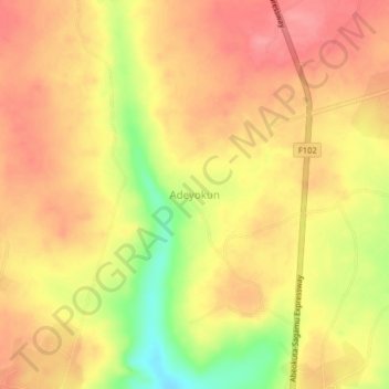 Adeyokum topographic map, elevation, terrain