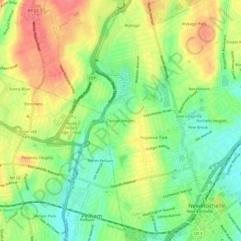 Chester Heights topographic map, elevation, terrain