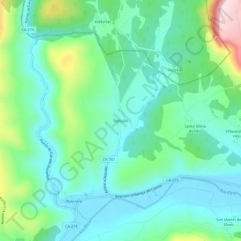 Repudio topographic map, elevation, terrain