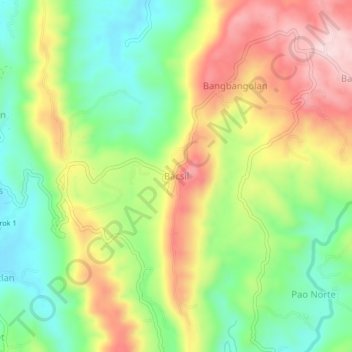 Bacsil topographic map, elevation, terrain