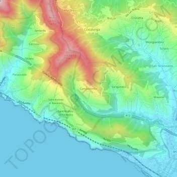 Campodonico topographic map, elevation, terrain