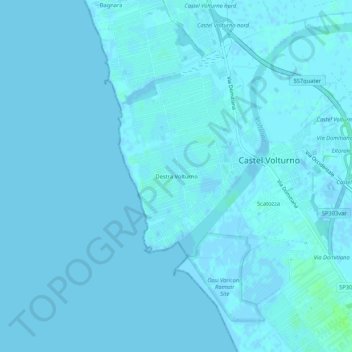 Destra Volturno topographic map, elevation, terrain